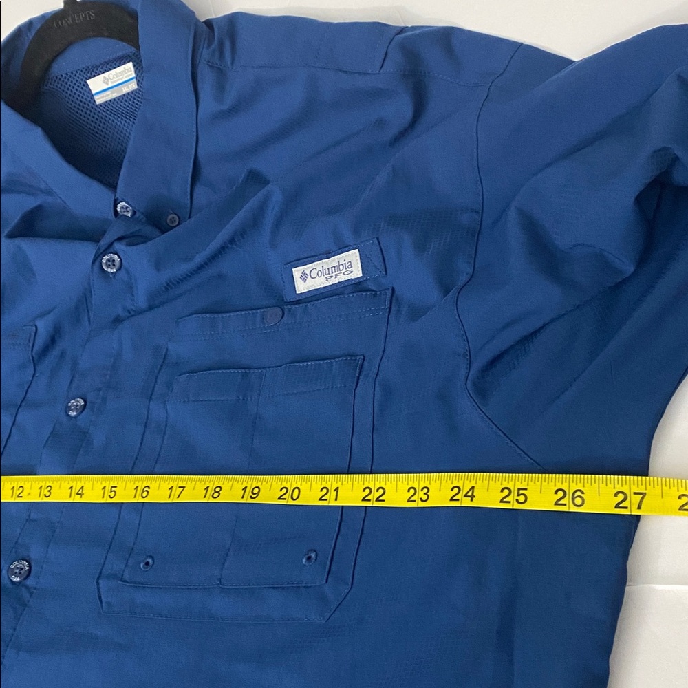 Columbia PFG Performance Fishing Gear Blue Long Sleeve Shirt - Picture 9 of 10